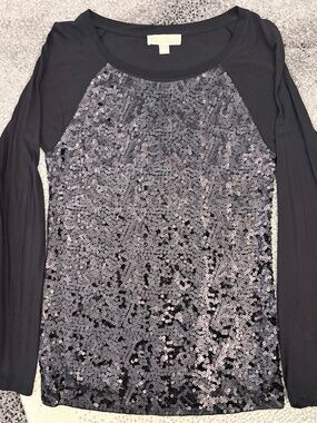 Michael Kors Long Sleeve Sequin Shirt
